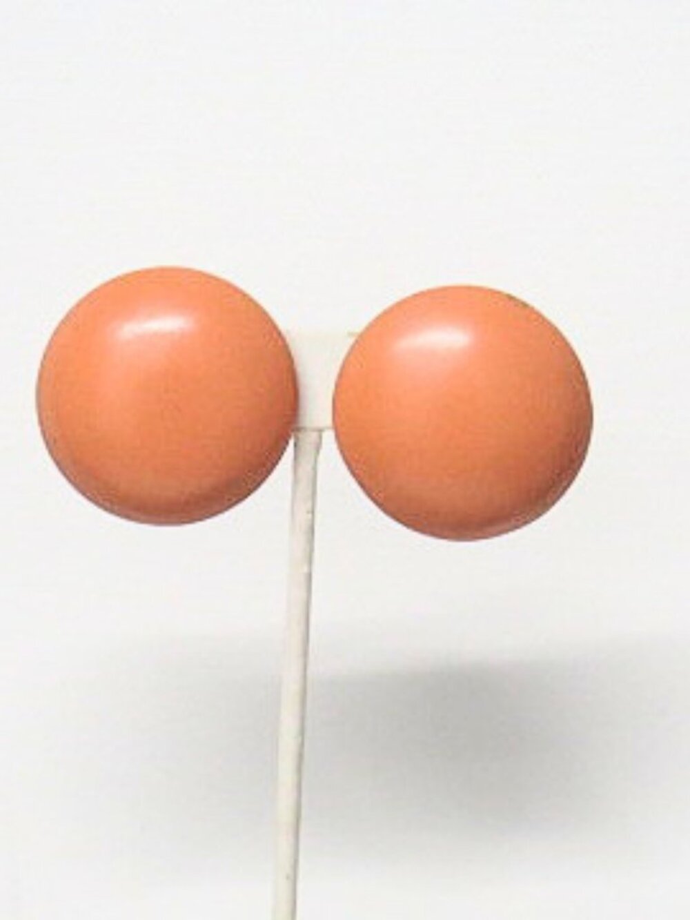 Retro Orange Round Statement Clip-On Earrings